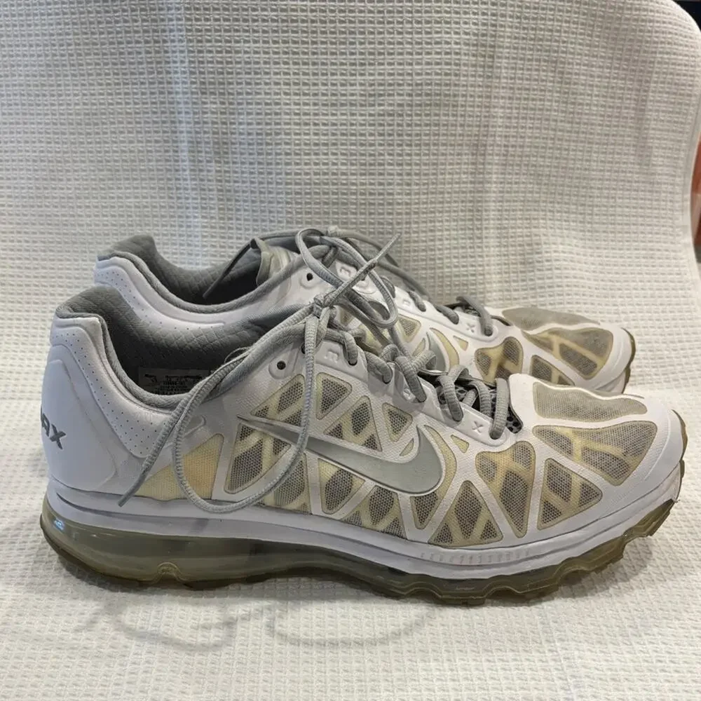Nike Air Max 2014 Men's White Gray Running Shoes Sneakers Sz 13 428969-110 EUC